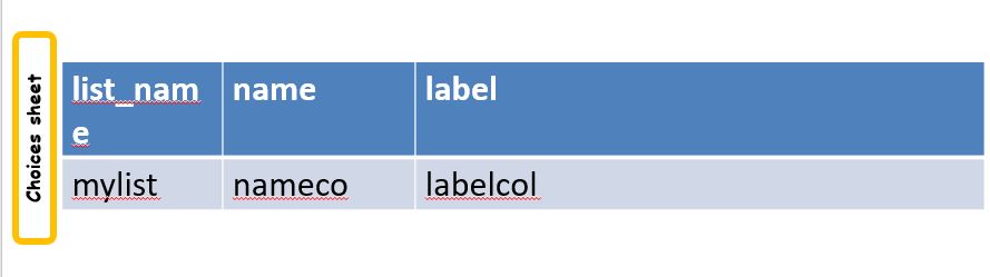 Setting the choice list values